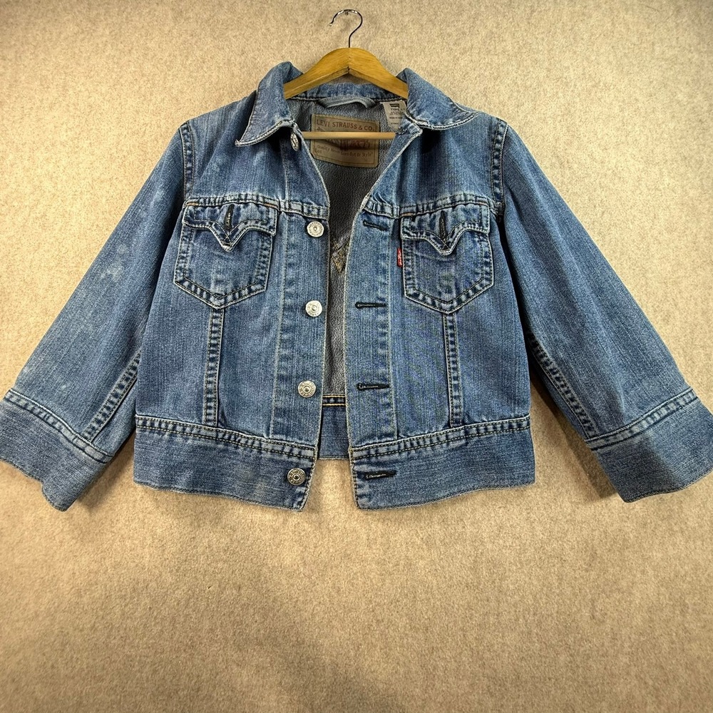 Levis‎ Type 1 Iconic Jacket Womens Medium Blue Denim Trucker Coat M